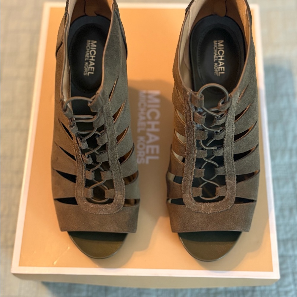MICHAEL Michael Kors Olive Lace-Up Heels